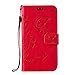Produktbild Huawei Nova Hülle, SpiritSun Ledertasche Schutzhülle für Huawei Nova Folio PU Leder Tasche Case Cover Bookstyle mit Standfunktion und Kredit Kartenfächer (Schmetterling und Blume, Rosa)