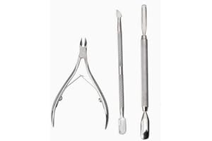 MALAYAS Chinkyboo, spingicuticole, tagliacuticole e nettaunghie in acciaio Inox per unghie, 3 pezzi