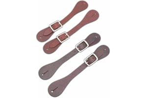 Reitsport Amesbichler Correa de piel para esporas occidentales, color marrón rojizo