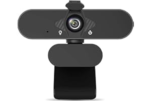 WHJC 1080p Webcam for PC with Microphone, Plug and Play USB Camera with 360° Rotating Base, Full HD 1080P Streaming Webcam Work for PC,Mac,Laptop,Tablet,XBox,Zoom,FaceTime