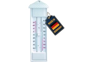 TFA Dostmann Maxima-Minima Analog Thermometer 10.3014.02 Highs and Lows Weatherproof White L 80 x W 32 x H 232 mm