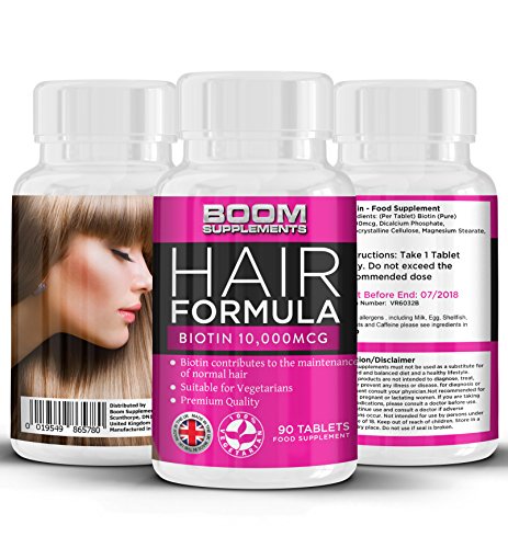 Biotin Hair Growth Vitamins 10,000mcg | #1 Hair Growth Vitamins | Max Strength Biotin Hair Products | 90 Natural Hair Thickener Tablets | FULL 3 Month Supply | Helps Grow Hair For Women | Achieve Thicker, Fuller Hair FAST | Safe And Effective | Best Selling Hair Growth Pills | Manufactured In The UK! | Results Guaranteed | 30 Day Money Back Guarantee