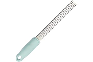 The Great British Bake Off Zester Grater Tool for Zesting Lemon & More Micro Planer for Finely Grating Garlic, Ginger, Nutmeg, Parmesan, Chocolate etc, Stainless Steel, Blue, Large