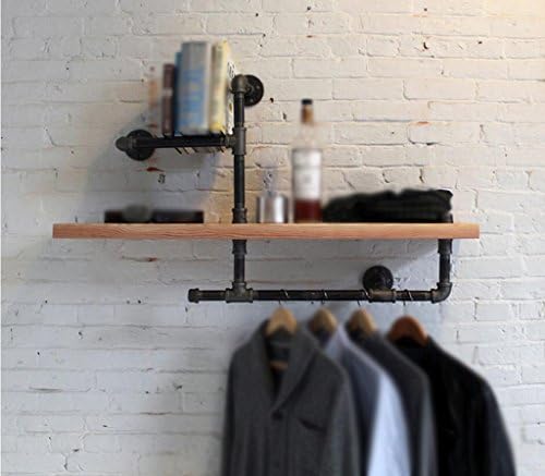 Wall Coat Racks LOFT Retro Style Bookshelf Iron Display Stand Industrial Pipe Wall Hanging Rack wall mounted coat rack with hooks