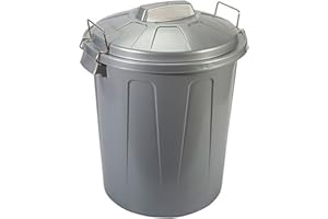 INSGEER Acan Tradineur - Cubo de Basura, 31 litros, plástico Incluye Tapa y Asas metálicas, contenedor de residuos, Papelera, Reciclaje, Industrial, hogar, Fabricado en España, 48,2 x 37,5 cm (Gris)