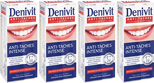 Denivit - Dentifricio - Anti Macchie intense - Tubo da 50 ml - Confezione da 4