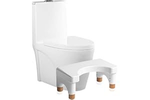 gxwcyi Toilettenhocker Holz HöHenverstellbar, Toilettenhocker Mit Rutschfesten FüßEn, Hockerbeine Aus Buchenholz, Hohe Belastbarkeit Badezimmer Kinder Hocker