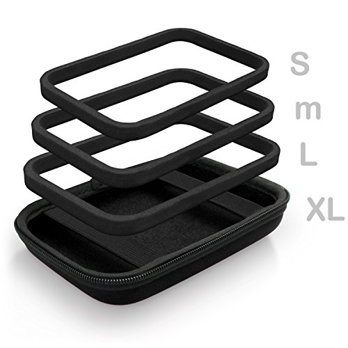 igadgitz Schwarz EVA Hart Festplattentasche Schutzhülle für Toshiba Stor.E Aiv TV Kit, Canvio Ready, Canvio Plus, Canvio Basics, Canvio Aeromobile, Canvio Aerocast Tragbare Externe Festplatte Etui Case - 2