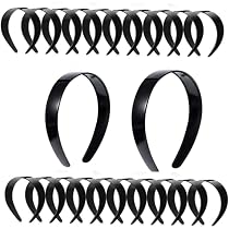 10 Serre-Têtes En Plastique Noir Avec Dents - Unisexe - 8 Mm