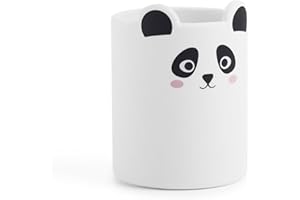 Back2Fun - Pot à crayons enfant en silicone souple | Design animal mignon | Organiseur de bureau multifonction | Fournitures scolaires | Panda