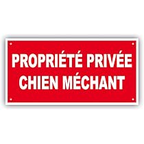 Panneau Attention Chien - Propriété Privée 300x200mm PVC - Signalétique Anti-Intrusion Avec 4 Trous De Fixation