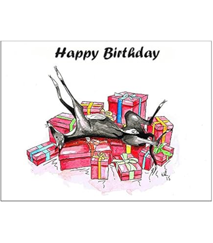 Greyhound Dog Personalised Birthday Card - The Card Zoo - View #3
