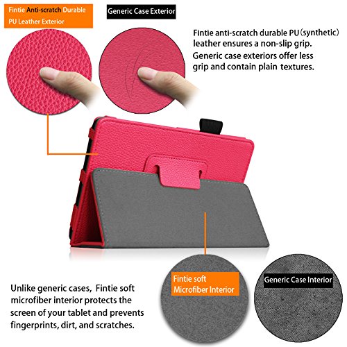Fintie Medion Lifetab E10315 / E10316 / E10317 / E10318 / E10320 Hülle Case – Folio Kunstleder Schutzhülle Tasche Cover Etui mit Ständerfunktion und Stylus-Halterung für MEDION LIFETAB E10315 / E10316 / E10317 / E10318 / E10320 (10,1 Zoll) Tablet-PC, Magenta - 5