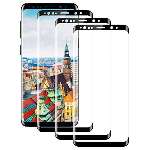 AYUBMR [3 Piezas de Vidrio Templado para Samsung Galaxy S9 Plus, 3D Touch Dureza 9H, película Protectora, [antihuellas Digitales] Protector de Pantalla para Samsung Galaxy S9 Plus [Negro]