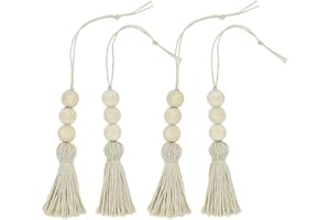 BESPORTBLE 4 UNIDS Borla Adornos de Cuentas de Madera Adornos de Oración Grano De Madera Armario Puerta Manija Decoración para el hogar