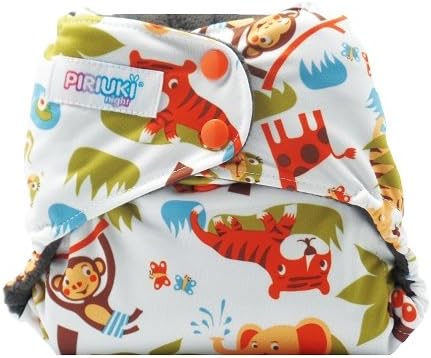 Piriuki Night Pocket Diaper (One Size, Into The Jungle)