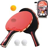 Amaza Ping Pong Paddles, Table Tennis Set &ndash; 2 Ping Pong Rackets and 3 Balls, Ping-Pong Paddle for Beginners, Experts (7 Layer