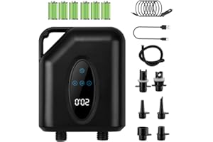 JOYFAN 20PSI Pompe électrique Sup Paddle Board Pompe,12000mAh Rechargeable, Arrêt Auto Inflation/Déflation Double Étape, Connecteur Voiture 12V DC pour Tente, Bateau, Matelas