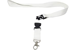 SBS Schlüsselband 25mm 10 Stück Weiß Lanyard Trageband Bändel
