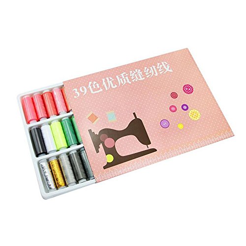 Nähgarne, 39 sortiert Farbe Polyester Durable Nähgarne für Hand und Maschine Nähen Quilting Naht mit 1 Box Nähnadeln - 6