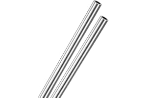 M METERXITY 2-Pack 300mm 304 Stainless Steel Tube, 12mm OD 2mm Wall Thickness Seamless Stainless Steel Tubing for Construction/Machining/DIY Crafting, Metal Straight Pipe [0.47x0.08x12IN]
