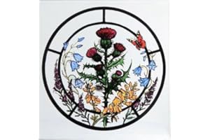 HENSITA Static Window Cling in a Scottish Flowers Design