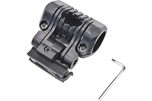 WarmHeartting Accessoires de Casque Airsoft Support de Lampe de Poche pour Casque de 2,5 cm avec Adaptateur Wing-Loc, Clip de Serrage Tactique pour Casque Fast Mich Rail Arc Cinq rotations d'angle