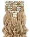 S-noilite® Hot Fashion 17" Curly Long Clip in Hair Extensions Full Head 8Pcs Hairpiece (17" Curly, Ash Blonde)