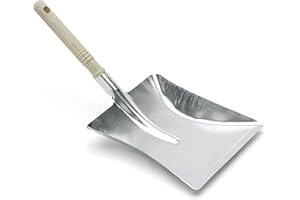 FORMAT Nölle Kehrschaufel (Metall verzinkt, mit Holzgriff) 455510, Silber/Holzfarbe