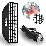 【DOPPELTE DIFFUSION】Removable Innen- und Außendiffusoren ermöglichen es Ihnen, das Licht zu erweichen und zu verteilen, was ein gleichmäßigeres und schmeichelhafteres Licht auf das Objekt erzeugt.