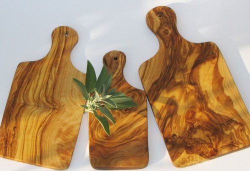 Kleines HOLZ BRETTCHEN. Brett aus Olivenholz mit kaltgepresstem Leinöl eingelassen. Circa 22 x 10 cm. Original FIGURA SANTA Manufaktur. - 3