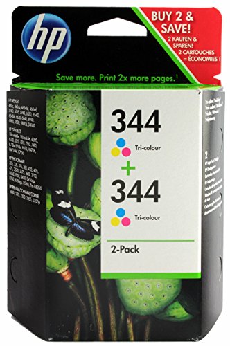 HP 344 Multipack Original Druckerpatronen (2x Farbe) für HP Deskjet, HP Officejet, HP Photosmart, HP PSC