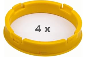 PNEUGO! 4 x Anelli di centraggio, 73,1 mm su 65,1 mm, giallo chiaro/lightyellow