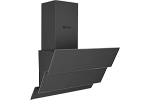 Wiggo WE-E533G(G) - Hotte aspirante inclinée - 50cm - Gris Triple Verre