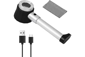 HUNTERBEE 30x Lupen Handlupe mit 10-facher 30-facher Lupe, Lineal, Lupe mit Skala LED-Lichtskala, Schmucklupe uv Lupe dermatologie Lupe dermatoskop hautarzt