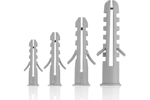 BOTHFOX 140 Pieces Gray Plastic Wall Plugs Set Column Expansion Pipe, 5 6 8 10mm Nylon Raw Plugs Fastener Kits Heavy Duty Expansion Raw Plugs for Plasterboard Walls, Hollow Walls and Dry Wallsvarious Surfaces