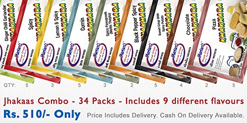 Maniarrs Khakhra Jhakaas Combo (34 Packs, 9 Flavors, 1.5 Kg) RS.485 (5.00% Off) - Amazon