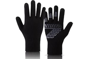 QICEDER Gants Chauds Tactiles Hiver Homme Femme，Gants à Ecran Tactile pour Smartphones,Super Doux Gants Tricotés Sport Hiver pour Camping/Randonnée/Cyclisme/Conduite/Travail Extérieur
