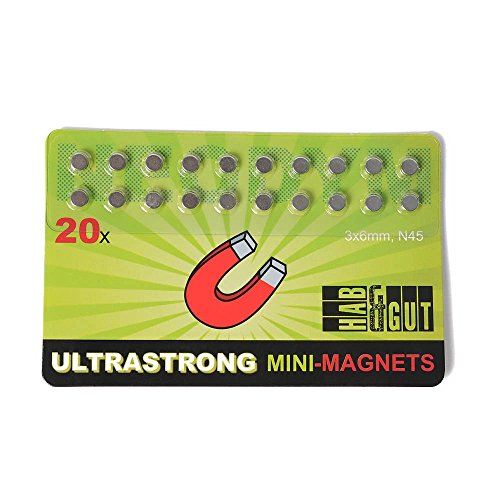 HAB GUT MC000 Juego de mini-imanes 20 piezas s per potentes 45N NEODIMIO 6 x 3 mm - el original reviews HAB GUT MC000 Juego de mini-imanes 20 piezas s per potentes 45N NEODIMIO 6 x 3 mm - el original