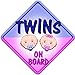 BABY FACE BOY AND GIRL TWINS Non personalised novelty baby on board car window sign.