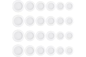 BREMOROU 24 Stück Gummi Stopfen für Sparschwein - Verschluss Stecker Schwarz Rund - Spardose Verschlussstopfen (Weiß)