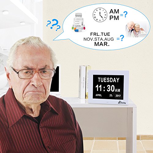 Digitaluhr Kalender Tag Uhr mit extra großer Schrift für Kinder, Senioren, Sehschwache und Alzheimer Patienten - 6