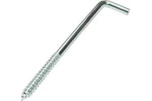 AERZETIX - C58018 - Juego de 25 Escarpias para atornillar en forma de L Ø5x80mm - gancho con tornillo autorroscante - en acero galvanizado - color plata