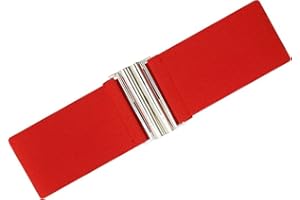 Ro Rox Florence Vintage Belt | Elasticated Pink 50s Inspired Women's Retro Wide Nurse Accessory With Silver Buckle