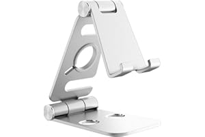 Hianjoo Support Téléphone, Support Tablette, Support de Montre Support de Bureau Double en Aluminium Pliable Compatible pour Téléphone Portable, Accessoires, Bureau, d'autres Smartphones - Vert