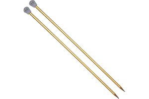 Coopay Knitting Needles 6.5mm UK Size, 35cm Long Metal Pins for Beginners & Professionals, Lightweight for Arthritic Hands (Color Random)