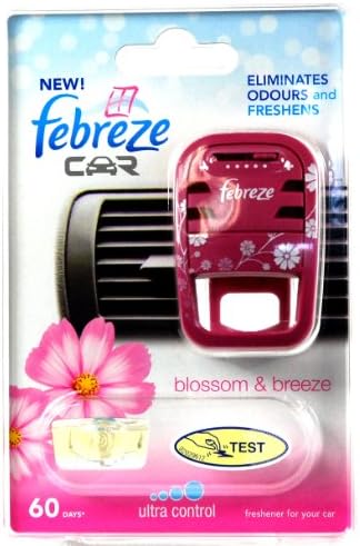 FEBREZE CAR ELIMINATES ODOURS AND FRESHENS - BLOSSOM &amp; BREEZE INSPIRED BY THE GENTLE FRESHNESS OF WILD FRUIT &amp; FLOWER MEADOW BATHED IN TROPICAL SUNSHINE