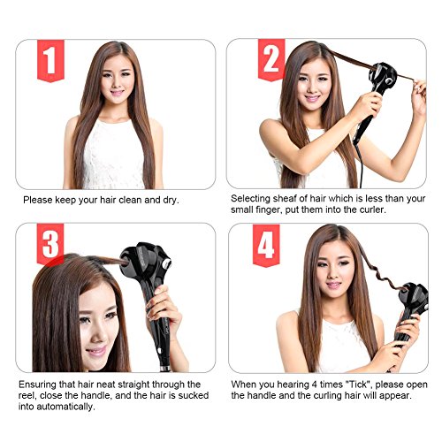 ARINO Dampf Haar Anion Lockenstab Steamer Curler Lockendreher Auto-Lockenstab Lockenmaschine für Haarstying Trend Muttertagsgeschenke - 4