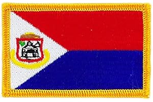 Akachafactory Patch écusson brodé Drapeau Saint Martin marteen thermocollant Insigne Backpack