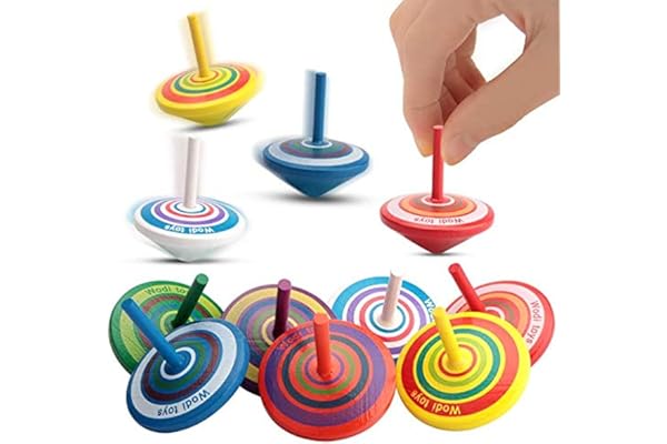15 toupies pour Enfants Étagères en Bois comme Cadeaux pour Les Anniversaires d'enfants ou Les faveurs d'invités, Petits Cadeaux, Sacs-Cadeaux, Sacs d'anniversaire, Puzzles, (Couleur aléatoire)